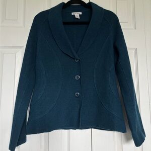 Alexandra Bartlett Teal Wool Cardigan